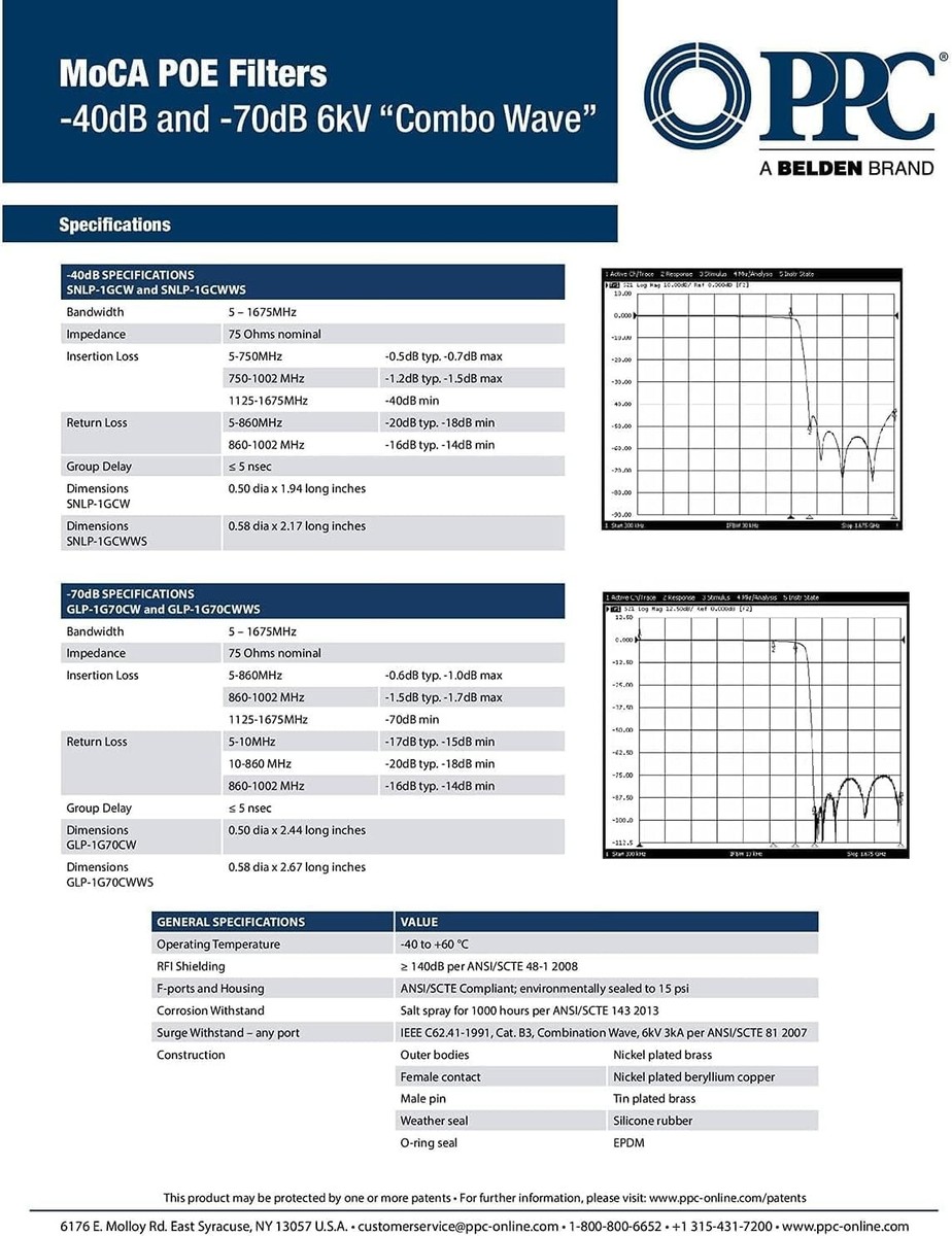 PPC - Filtro MoCA (2 pezzi) -40DB/-70DB - Filtro coassiale punto di ingresso (POE) per una maggiore sicurezza della rete MoCA e isolamento del PPC - Filtro MoCA (2 pezzi) -40DB/-70DB - Filtro coassiale punto di ingresso (POE) per una maggiore sicurezza della rete MoCA e isolamento del