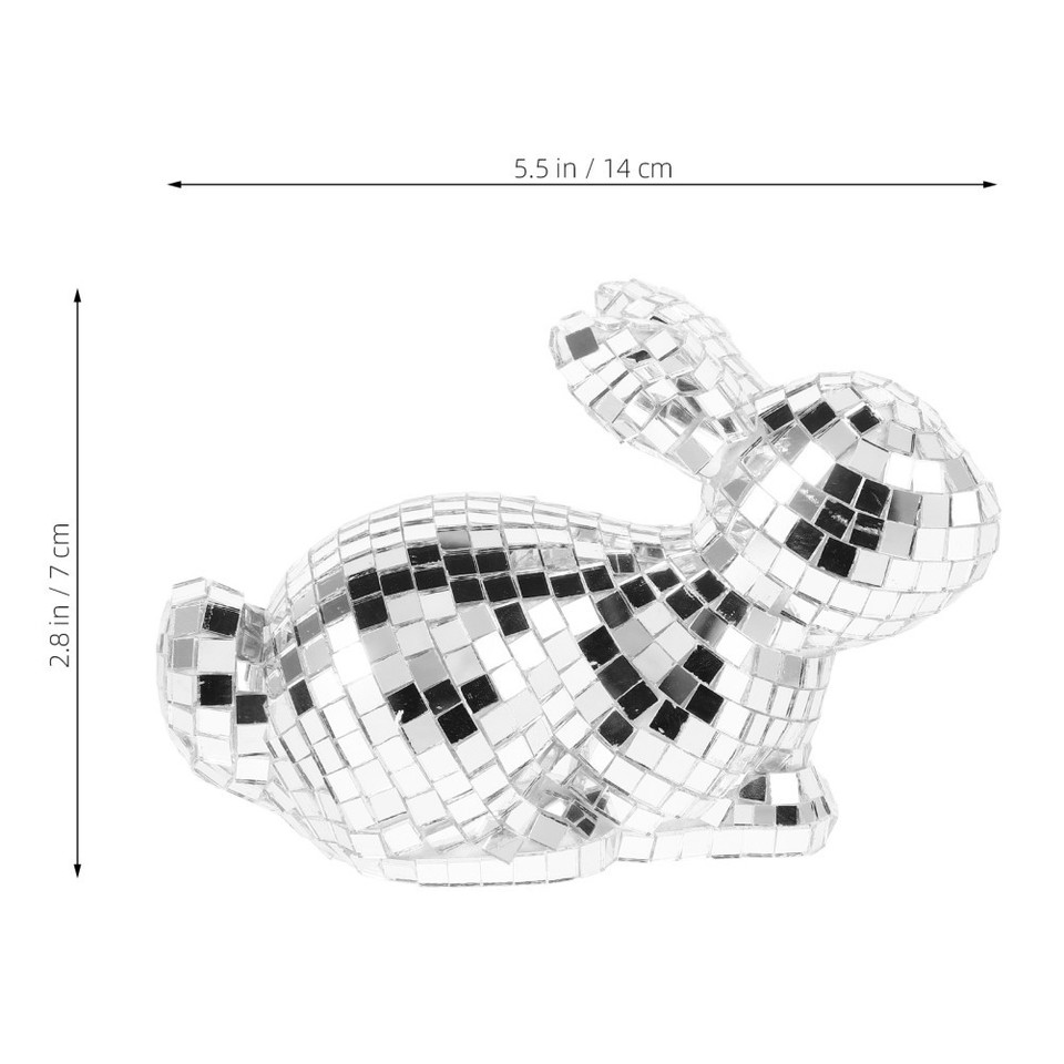 Mirror Glitter Disco Ball Desktop Rabbit Sculpture | eBay Australia