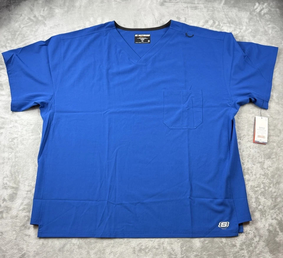 Skechers by Barco Scrubs Men’s 3XL V-Neck Top Royal Blue SK0112X NWT - Image 2 of 4