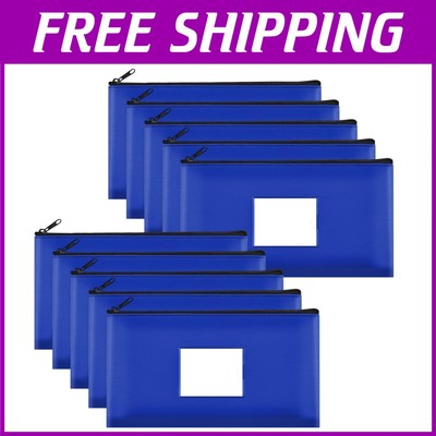 Durable Zippered Leather Pouches - Multi-Purpose Set of 10, 11.5x6.2 Inches