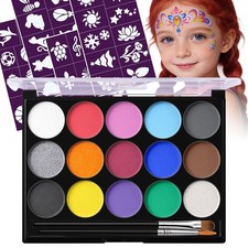 Face Painting Kit For Kids, 15 Colors Washable Face Paint Palette