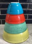 Set Of 4 Vintage PYREX Primary Colors Nesting Mixing Bowls