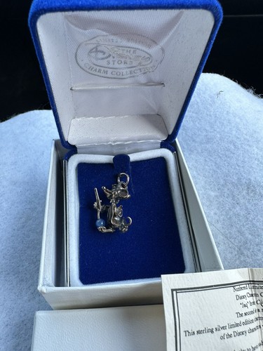 Disney Store Limited Edition Sterling Silver Charm Jaq Cinderella Box COA New - Picture 2 of 4