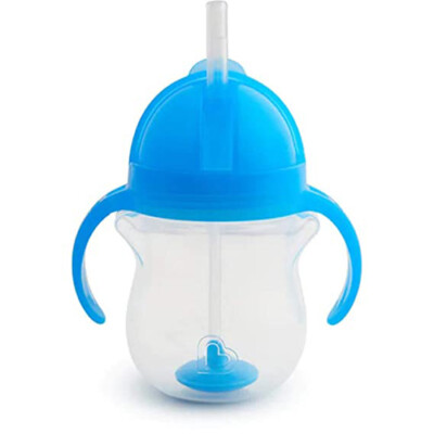 Munchkin Click Lock 7 Ounce Weighted Flexi-Straw Cup, 2 Pack,Blue/Pink