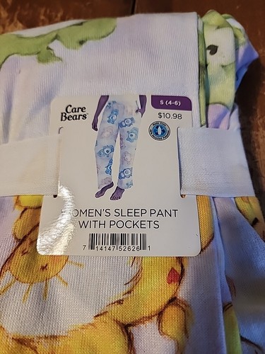 Womens Care Bears Pajama Pants Sleep Lounge Fleece S 80's Christmas NWT - Picture 2 of 3