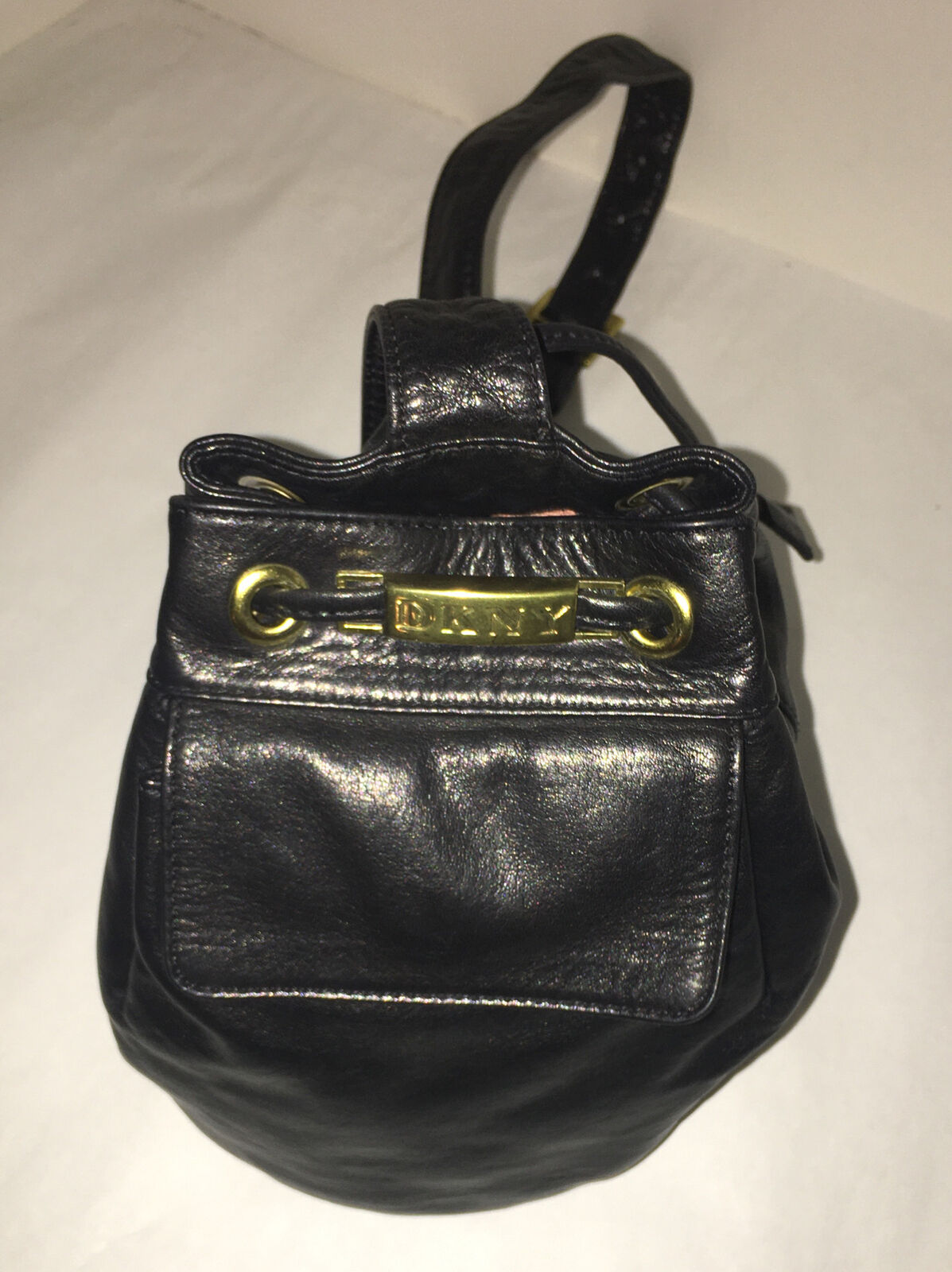 DKNY Donna Karen New York Black Leather Backpack … - image 3