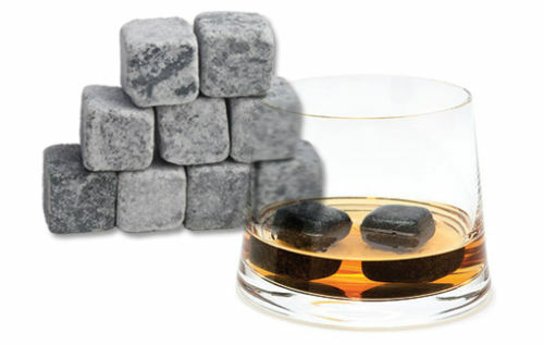 9 Whiskey Stones Ice Cube Soapstone Rock Cocktail Drink Wine Cola Great Guy Gift