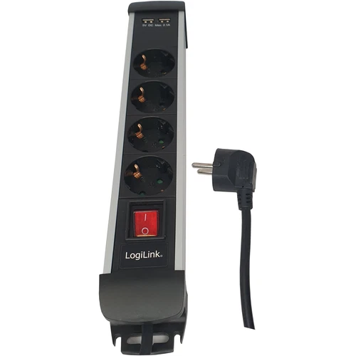 LogiLink Steckdosenleiste LPS237U, 4-fach, 2x USB