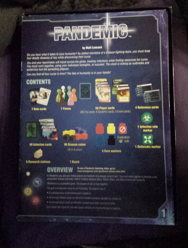 Pandemic boardgame - Z-man games -preowned - Picture 4 of 5