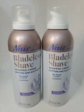 Nair Hair Remover Bladeless Shave Whipped Crème Softens & Soothes Skin  5oz.(2pk