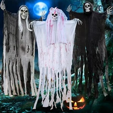 UNGLINGA 50inch Halloween Hanging Ghost Decorations Outdoor Indoor, Scary Grim R