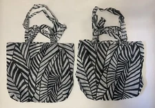 TWO IKEA SKYNKE 15"H X 17"W REUSABLE WATERPROOF SHOPPING BAG  WITH POCKET NEW