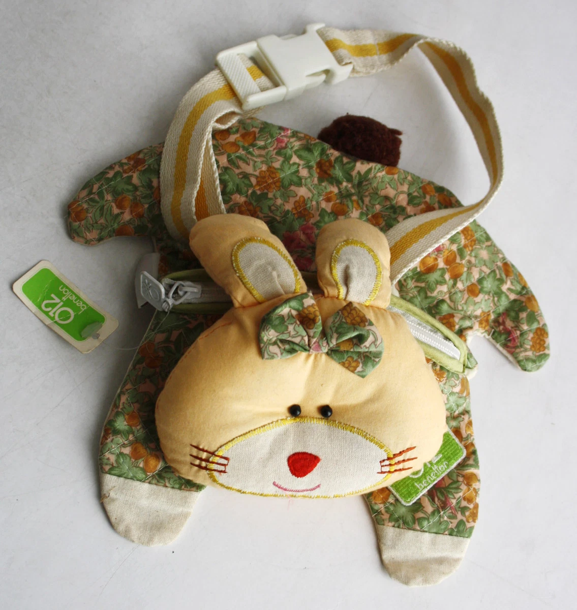 VERY RARE VINTAGE 80 S KIDS BENETTON BUNNY WAIST BELT BAG PLUSH