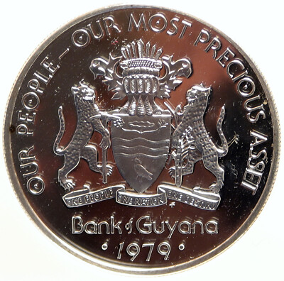 1979 GUYANA Hubert Nathaniel Critchlow LABOR OLD Proof Silver $5