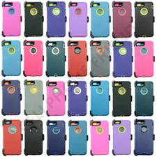 For Apple iPhone 8 Plus Heavy Duty Defender Case Cover with Belt Clip & Screen