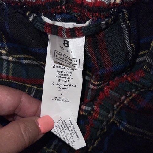 Pottery Barn Girls/Boys Plaid 2pc flannel Pajamas Set Small SIZE 8 - Picture 10 of 10