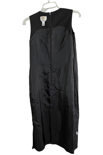 Talbots Kleid Damen Größe 8 Zierlich Schwarz Ärmellos Irisches Leinen Minimalistisch Midi - Bild 13 von 16
