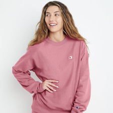 New Champion Women's Size S Reverse Weave Sweatshirt Fleece Boyfriend Fit Pink
