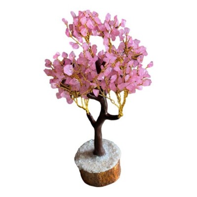 Rose Quartz Gemstone Tree , Crystal for Positive Energy,  Money Tree