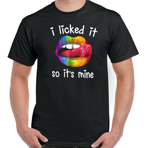 LGBT T-SHIRT, I Licked it so It's Mine Gay Pride LGBTI Lesbian Rainbow Colours - Picture 22 of 25