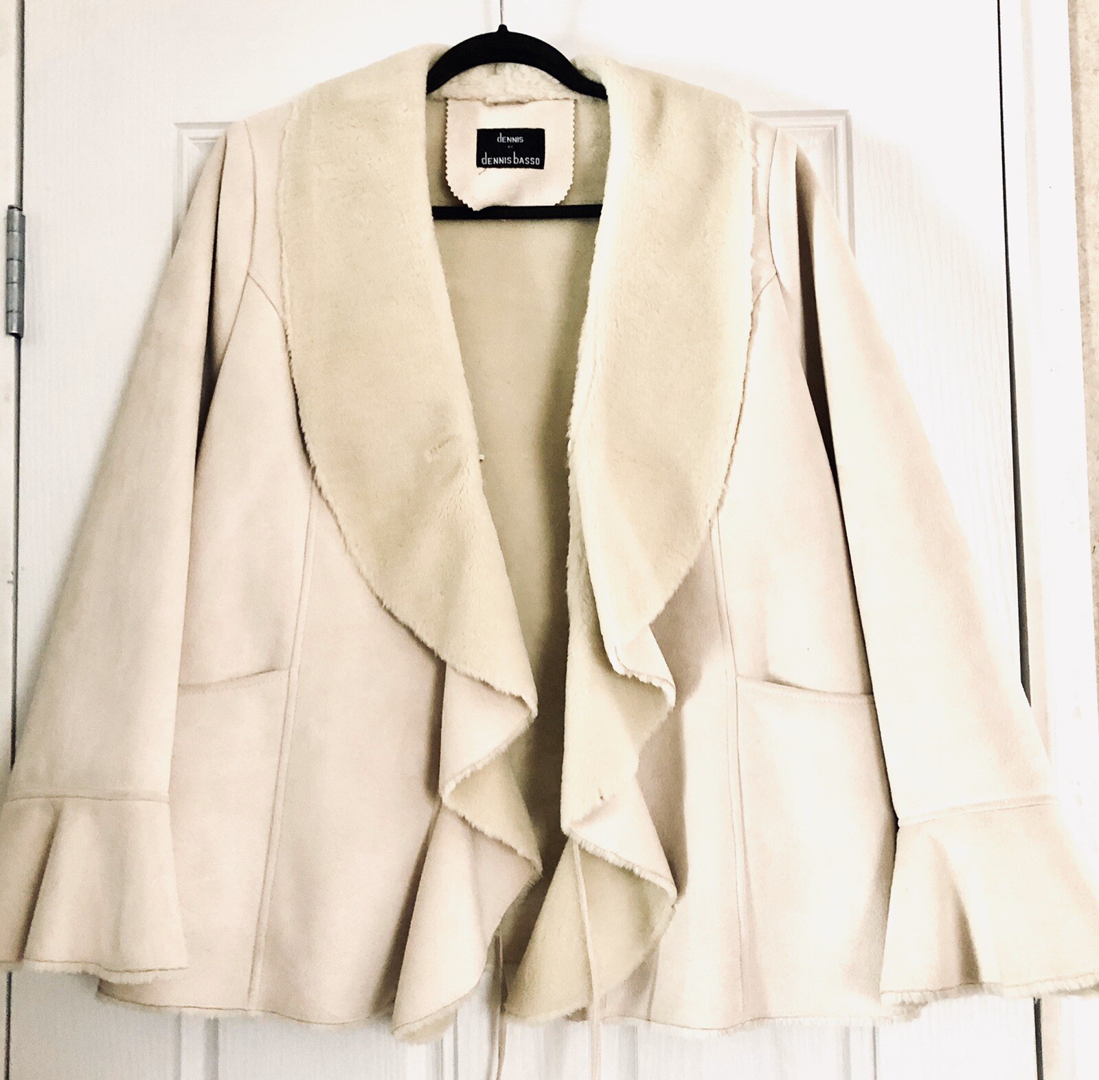 WOMENS IVORY FAUX SHEARLING COAT / JACKET Gem