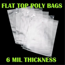 6-Mil Clear Poly Bags Flat Open Top Plastic Packaging Packing Multiple Sizes