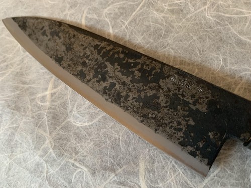 Coltello Shiro Kunimitsu Santoku 170 mm Shirogami bianco #1 Katana spadaccino - Foto 2 di 8
