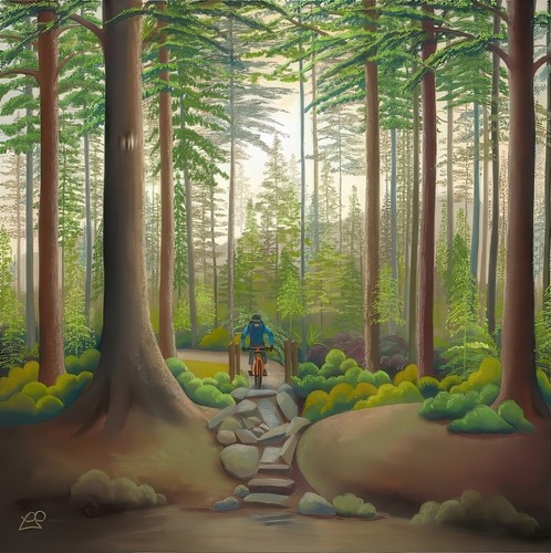 Replica Lucy Pittaway "Born To Ride" 50x50cm Size Print