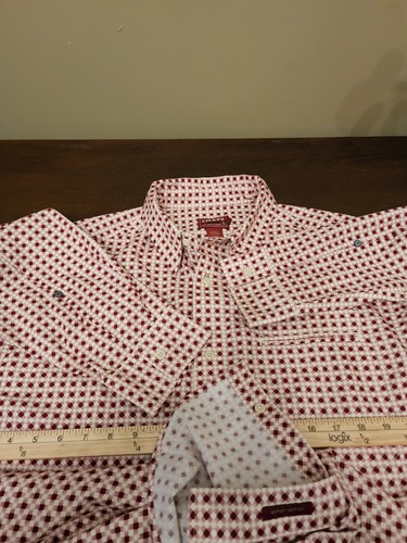 Chaps Ralph Lauren Red Diamond Denim Button Up Shirt Men’s Large Ultra rare - Picture 9 of 10