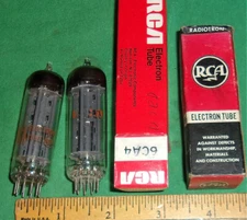 (2) RCA 6CA4 Full Wave Rectifier Tubes Test GOOD! Chrome Tops!