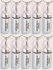ENGRAVED Set of 10 Brushed Silver "Always In My Heart" CREMATION URN NECKLACES