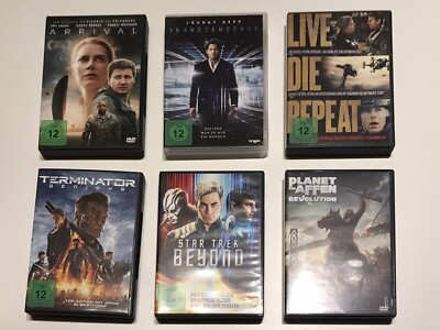 DVD Sammlung 6 DVD Science Fiction Arrival Transcendence Live Die Repeat u.a.