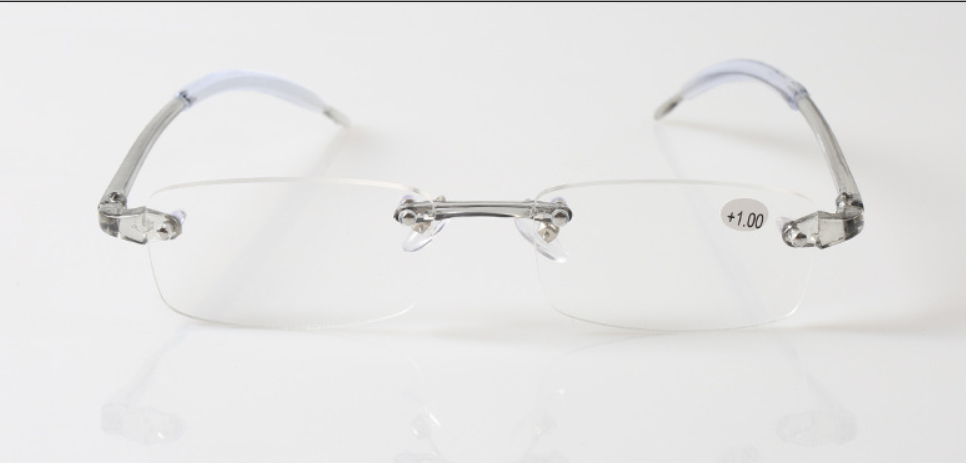 TR90 Rimless Flexible Frame Gray Reading Glasses Reader +1.0 +1.5 +2 +3 +4 - Foto 7