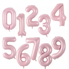 30" Baby Pink Numbeк Foil Self Inflating Balloons Birthday Age Party Wedding