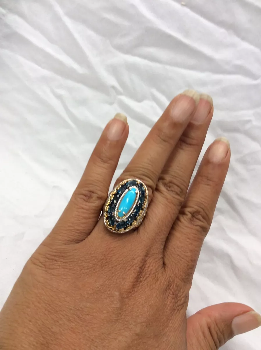 Michael Valitutti NH sterling silver 925 Turquoise Topaz Ring Size