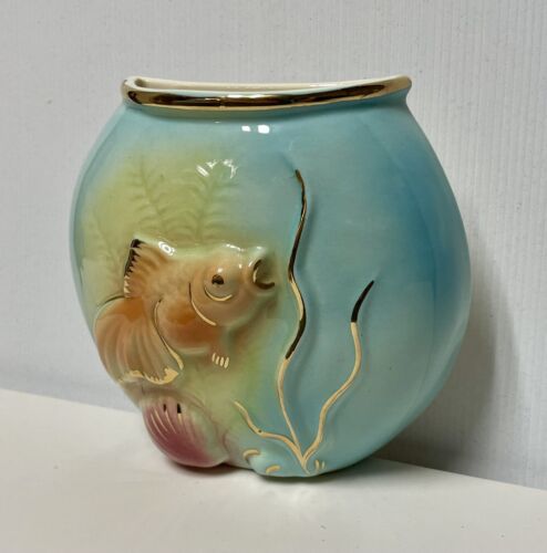 P. P. Pry Ltd Australia Wall Vase Gold Fish In Bowl Design VGC - Picture 3 of 9