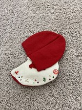 Vintage Mid Century Christmas Stocking Felt Sequins Handmade St. Nikolaus Shoe