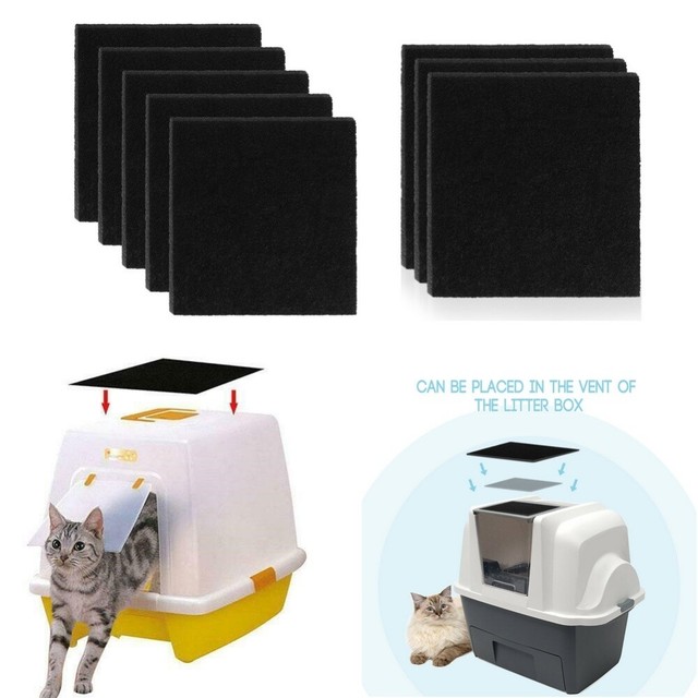 8X Charcoal Cat Litter Box Hooded Cats Litter Boxes Carbon Odor Filters USA Ship eBay