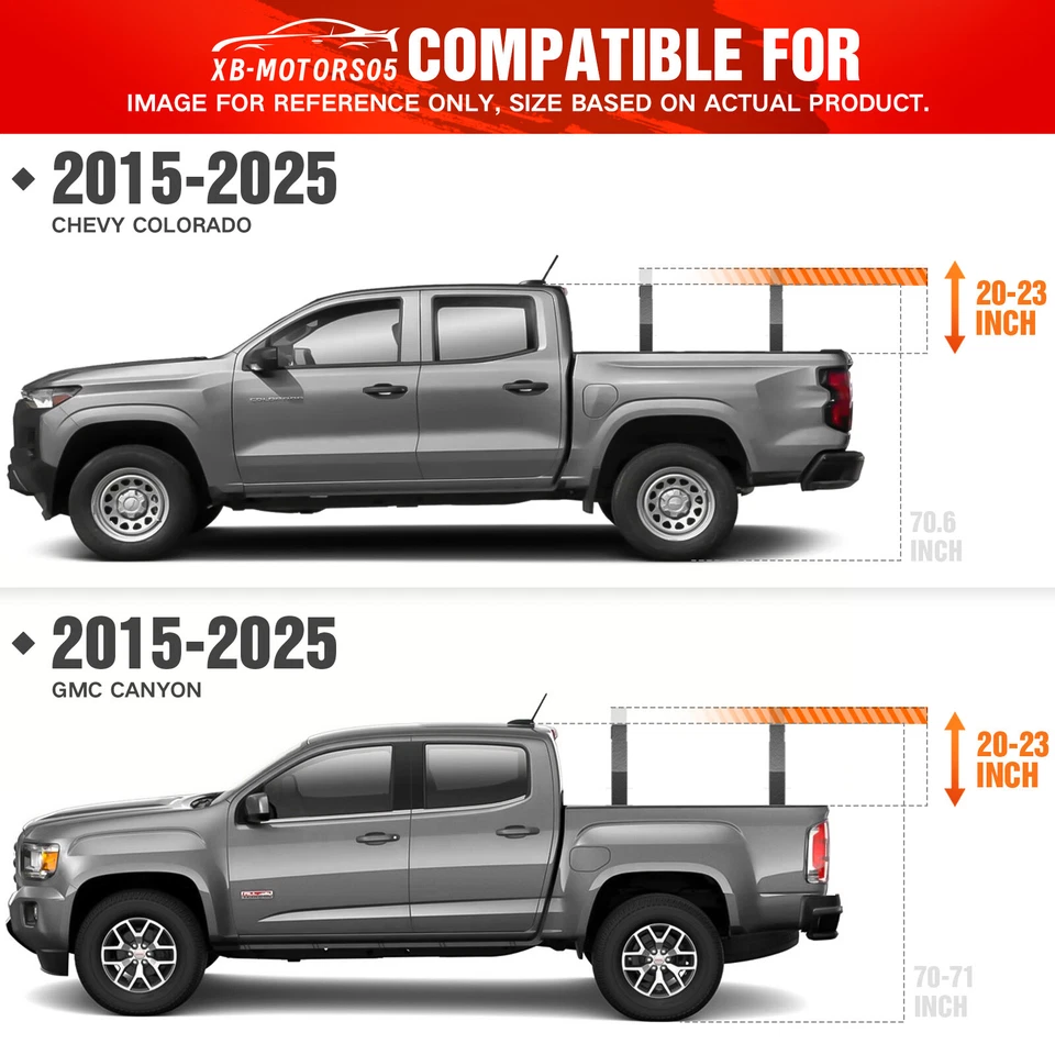 Overland Bed Racks Cargo Carrier for 2015-2025 Chevy Colorado & GMC Canyon 500LB Foto 2 de 4