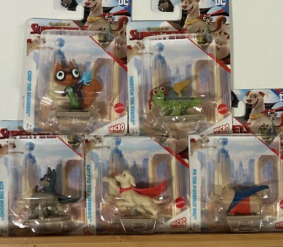 DC League of Super Pets Mattel Micro Collection Toy Figures SET OF 5 NEW