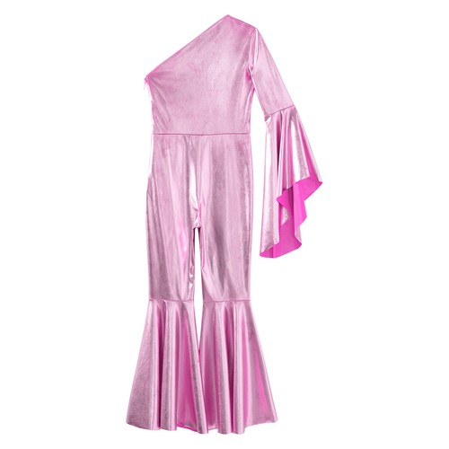 Kids Girls Bodysuit Metallic Dance Jumpsuit Theme Party Romper Carnival Shiny - Picture 68 of 95