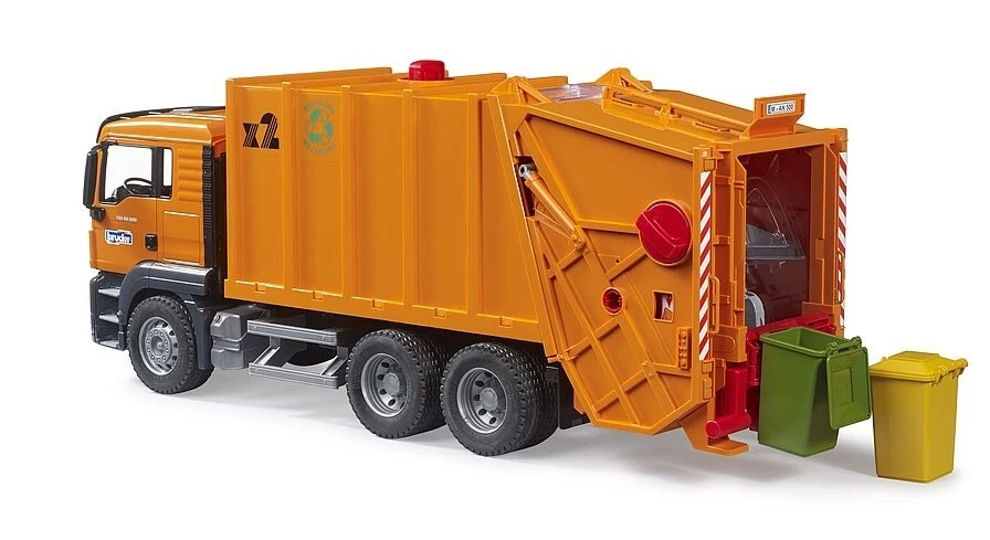 Bruder MAN TGS Garbage truck orange 03760 - Image 3 of 4
