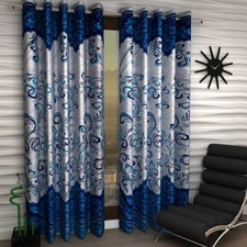 New 2 Piece Eyelet Door Curtain Set - 7 ft