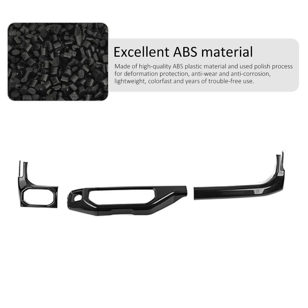 Carbon Fiber Co-Pilot Dashboard Panel Cover Trim Kit for Jeep Wrangler JL JT 24+