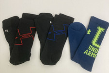 Under Armour Moisture Wicking Athletic Socks, Large men's shoe 9-12 , 3 pairs
