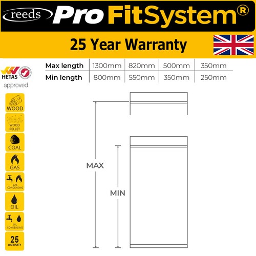 Stove Flue Twin WalI Insulated Kit 6 inch For Stoves - Stainless Steel 150mm - Picture 29 of 72