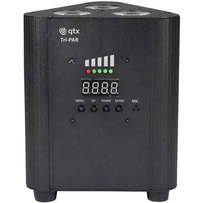 QTX Tri-PAR RGBW Wiederaufladbarer Akku Triple PAR Upplighter mit Fernbedienung DJ Disco