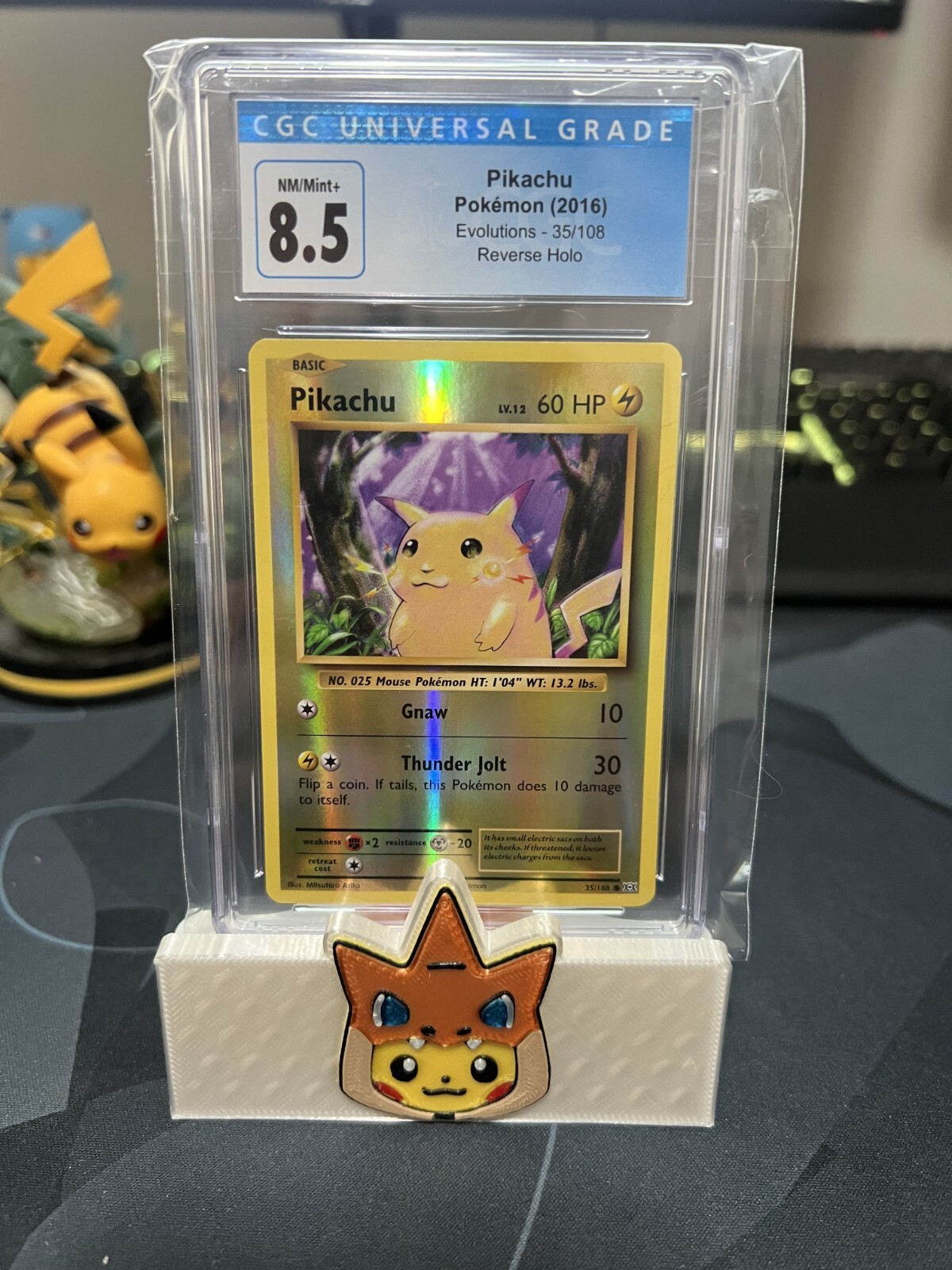Pikachu Reverse Holo 35/108 XY Evolutions NM/Mint+ CGC 8.5 Pokemon Card 2016