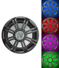 KICKER 45KMF124 12" 350 Watt Marine Boat Subwoofer w/Charcoal LED Grille KMF12