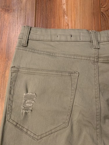 RISEN Jeans Womens Size 30/11 Sage Green Distressed Ankle Color Skinny Pants - Picture 7 of 18